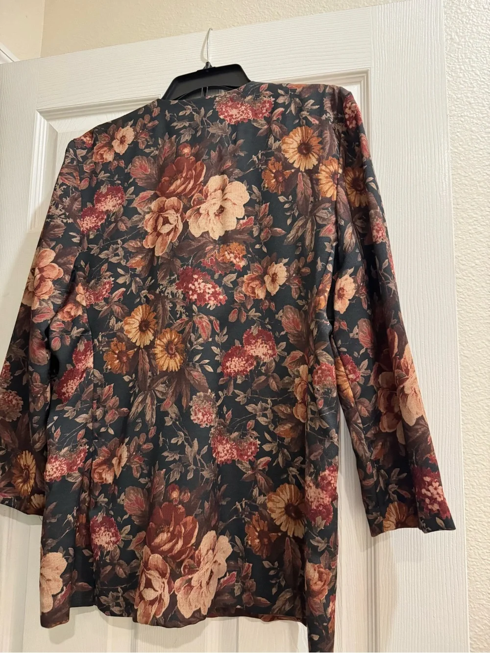VTG Women’s Jacket & Skirt Set Floral Fall Colors Office Dinner SZ 14